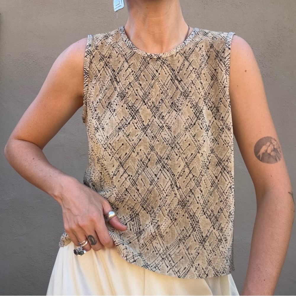 Vintage 90s Abstract Plisse Tank